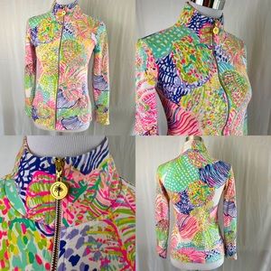 Lilly Pulitzer UPF 50 Multicolor Reef Printed Jacket XXS Excellent Condition!